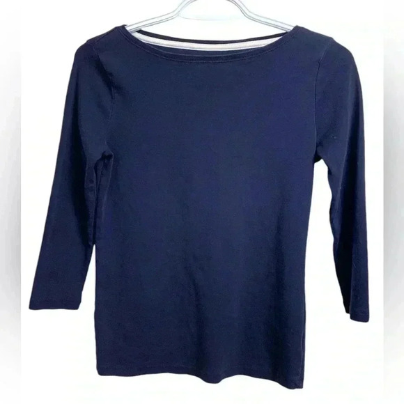 Talbots Petite 100% Pima Cotton, Boat Neck, 3/4 Sleeve Top - Picture 1 of 4